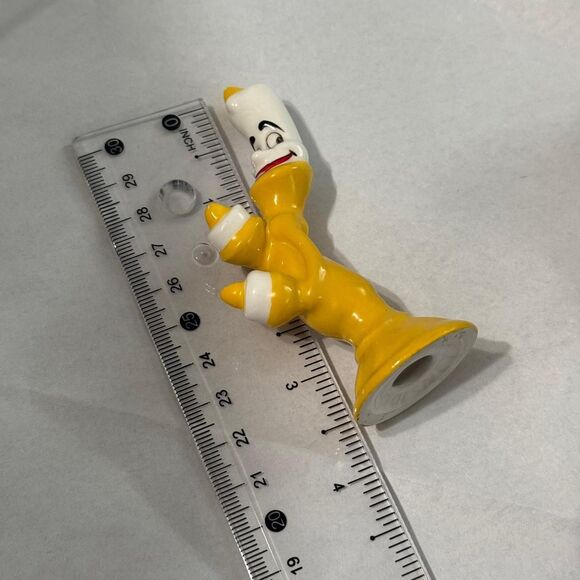 1990s lot of 2 Disney Beauty and the Beast Mrs Potts and Lumiere set 3.5 inch - Picture 7 of 8